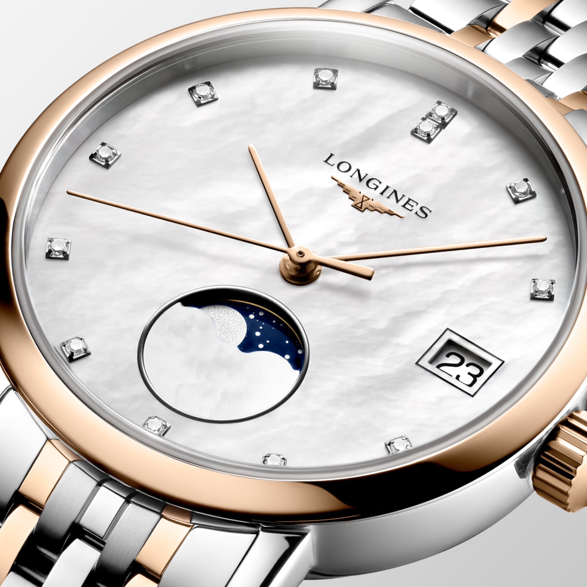Longines Elegant Collection Moonphase 30mm White Mother-of-Pearl Dial Women's Watch L43305877