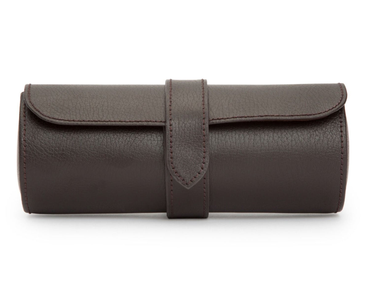 WOLF Heritage Triple Watch Roll Blake Brown Leather 305606