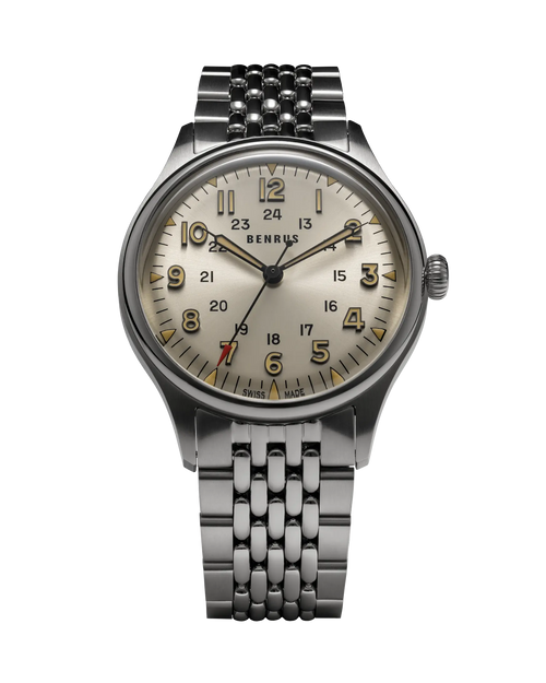 Benrus #3061 BOR 39.5mm Silver Dial Men's Watch 3061-SS-S-039-03