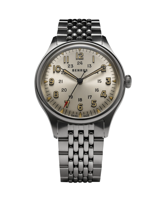 Benrus #3061 BOR 39.5mm Silver Dial Men's Watch 3061-SS-S-039-03