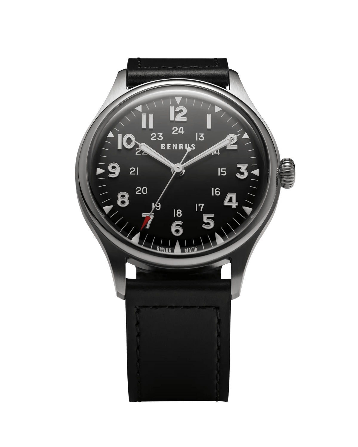 Benrus #3061 39.5mm Black Dial Men's Watch 3061-SS-B-039-01