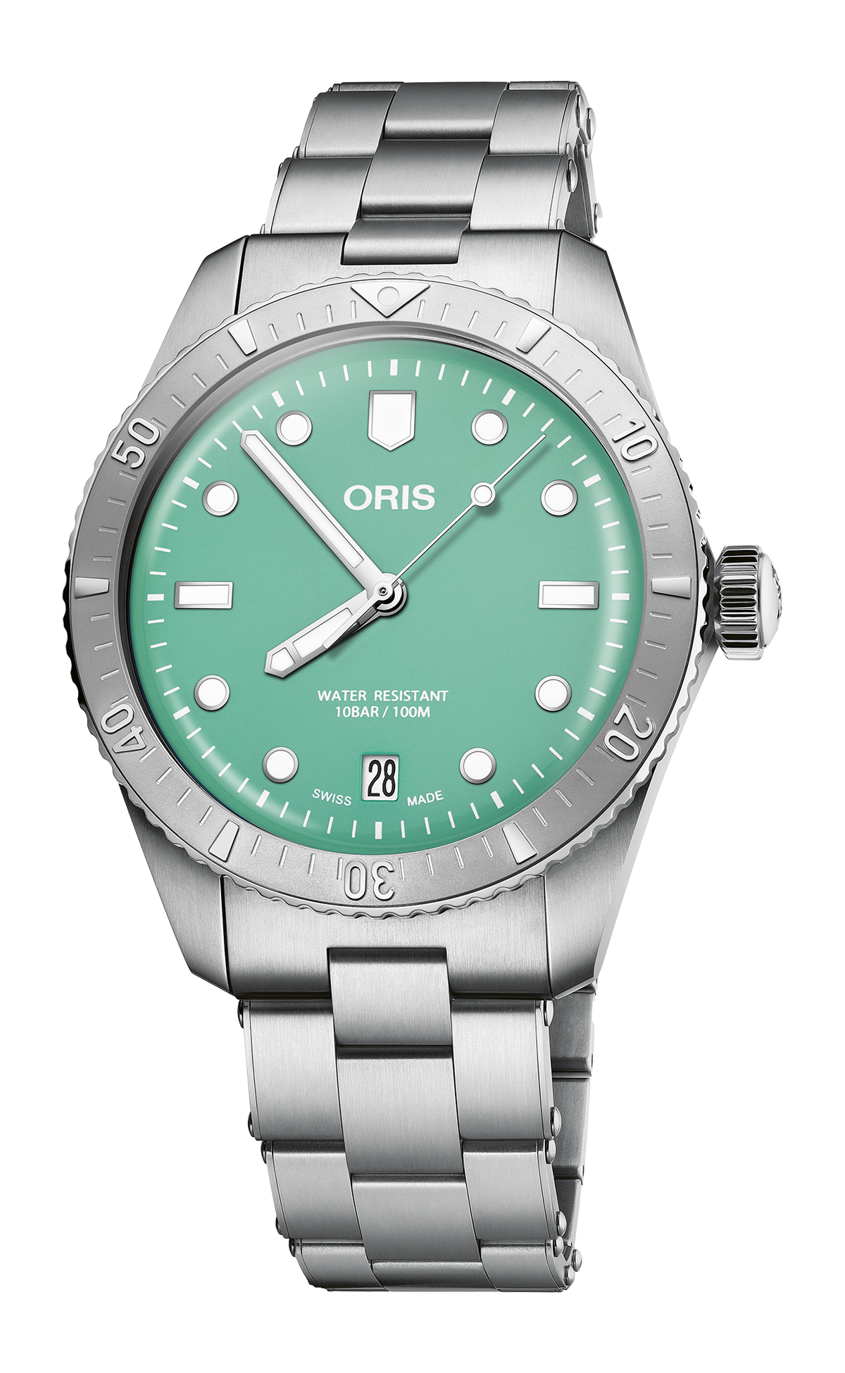 Oris Divers Sixty-Five Cotton Candy 38mm Green Dial Men's Watch 01 733 7771 4057-07 8 19 18