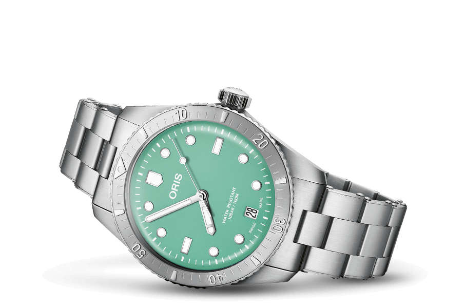 Oris Divers Sixty-Five Cotton Candy 38mm Green Dial Men's Watch 01 733 7771 4057-07 8 19 18