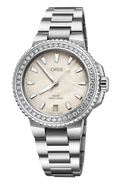 Oris Aquis Date Diamonds 36.5mm White Dial Women's Watch 01 733 7792 4956-07 8 19 05P
