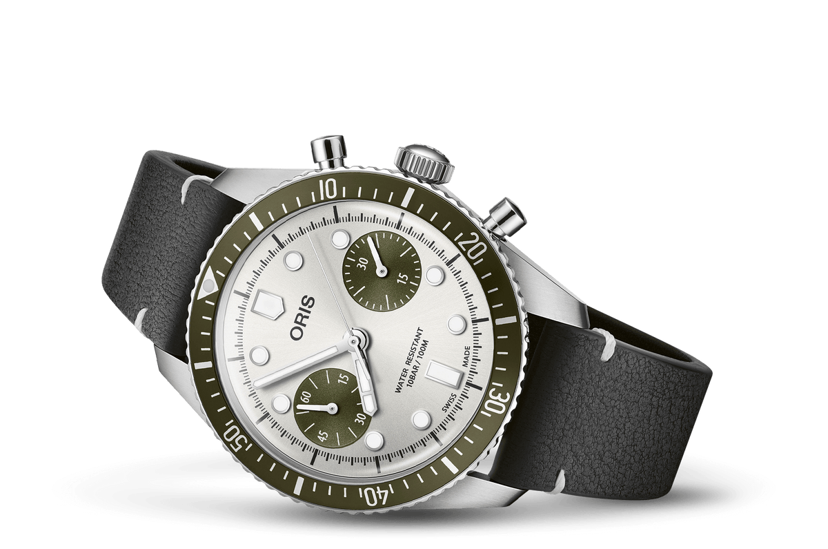 Oris Divers Sixty-Five Chronograph 40mm Silver Dial Men's Watch 01 771 7791 4051-07 6 20 01