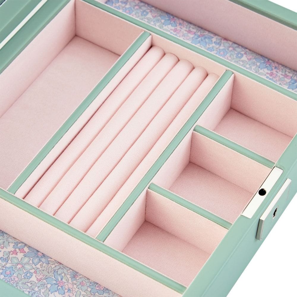 WOLF X LIBERTY Julia Interior Print Medium Jewelry Box - Sage Green 381151