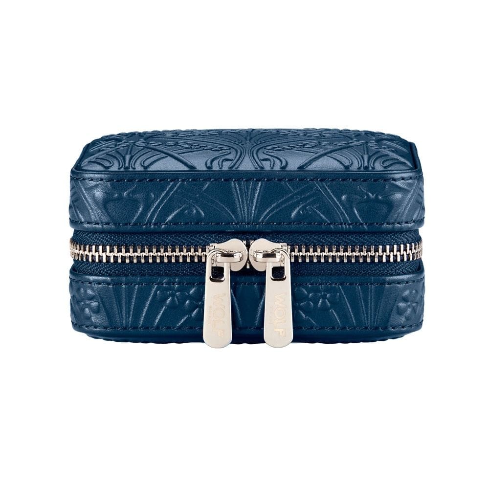 WOLF X LIBERTY All Over Ianthe Small Travel Jewelry Zip Case - Navy 381317