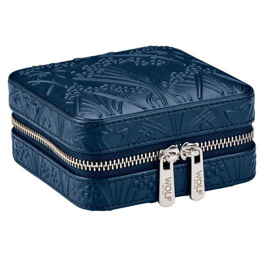 WOLF X LIBERTY All Over Ianthe Small Travel Jewelry Zip Case - Navy 381317