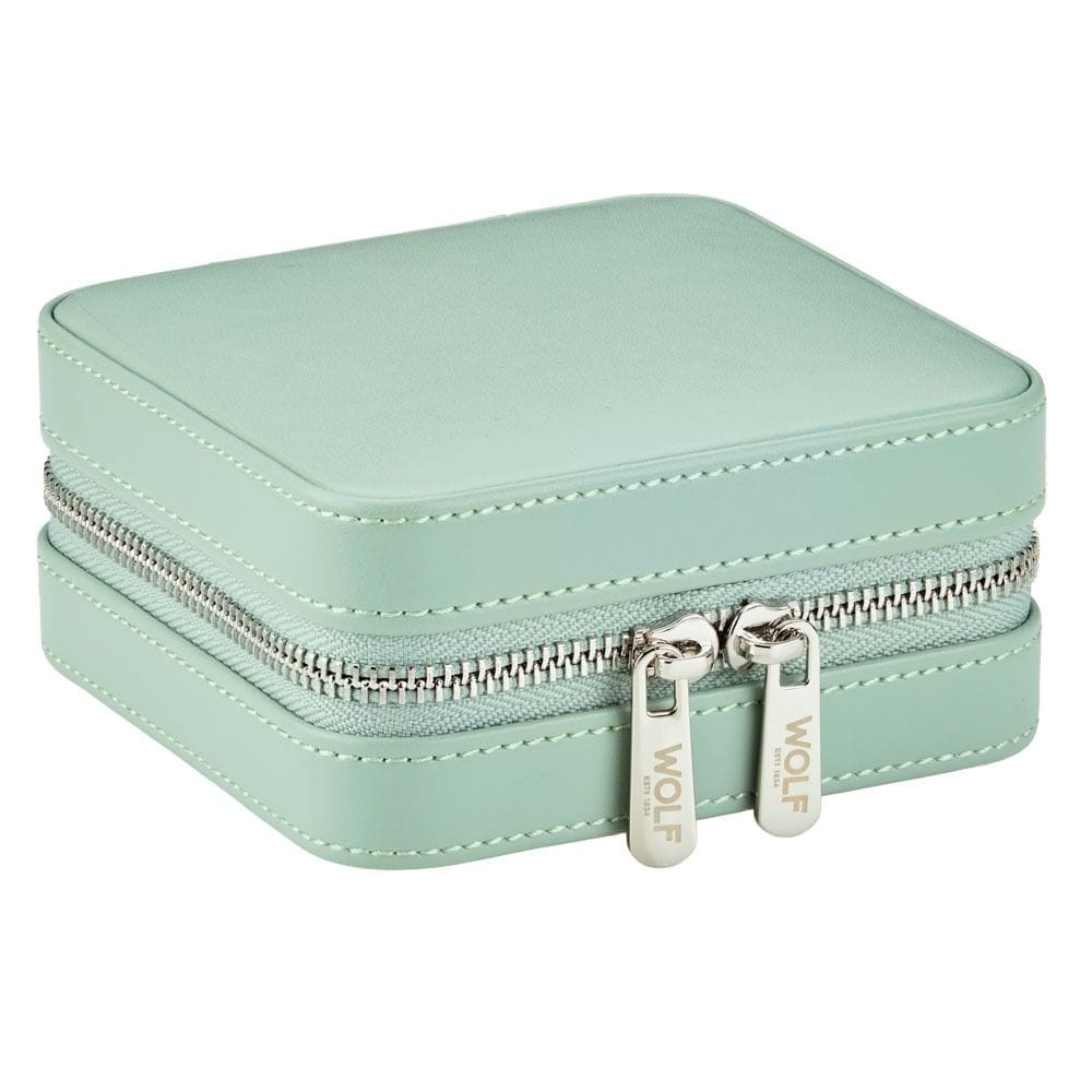WOLF X LIBERTY Julia Interior Print Small Travel Jewelry Zip Case - Sage Green 381351