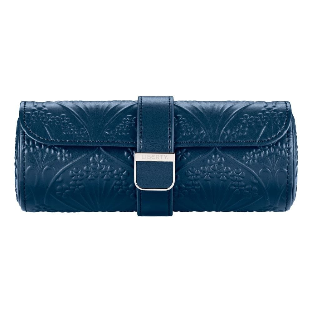 WOLF X LIBERTY All Over Ianthe Triple Watch Roll - Navy 381517