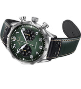 Junghans Pilot Chronoscope 43.3mm Green Dial Men's Watch 27/3492.00