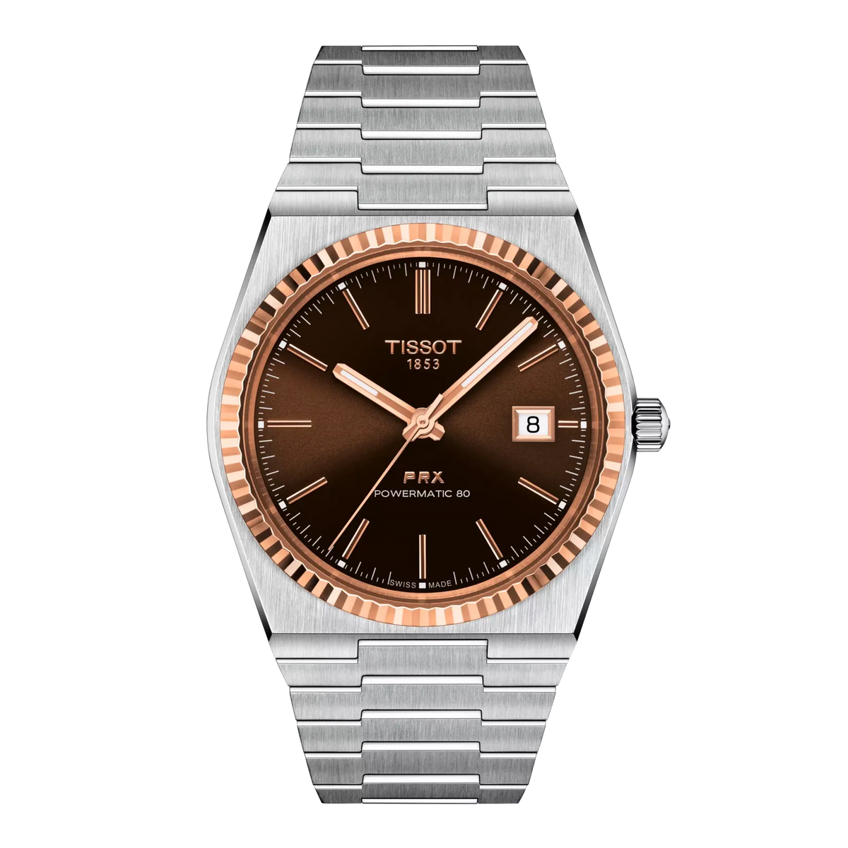 Tissot PRX Gold 40mm Graded Brown-Black Dial Men's Watch T9314074129100