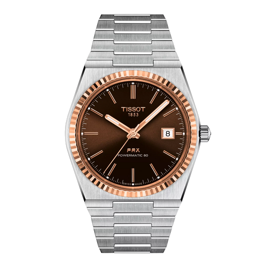 Tissot PRX Gold 40mm Graded Brown-Black Dial Men's Watch T9314074129100