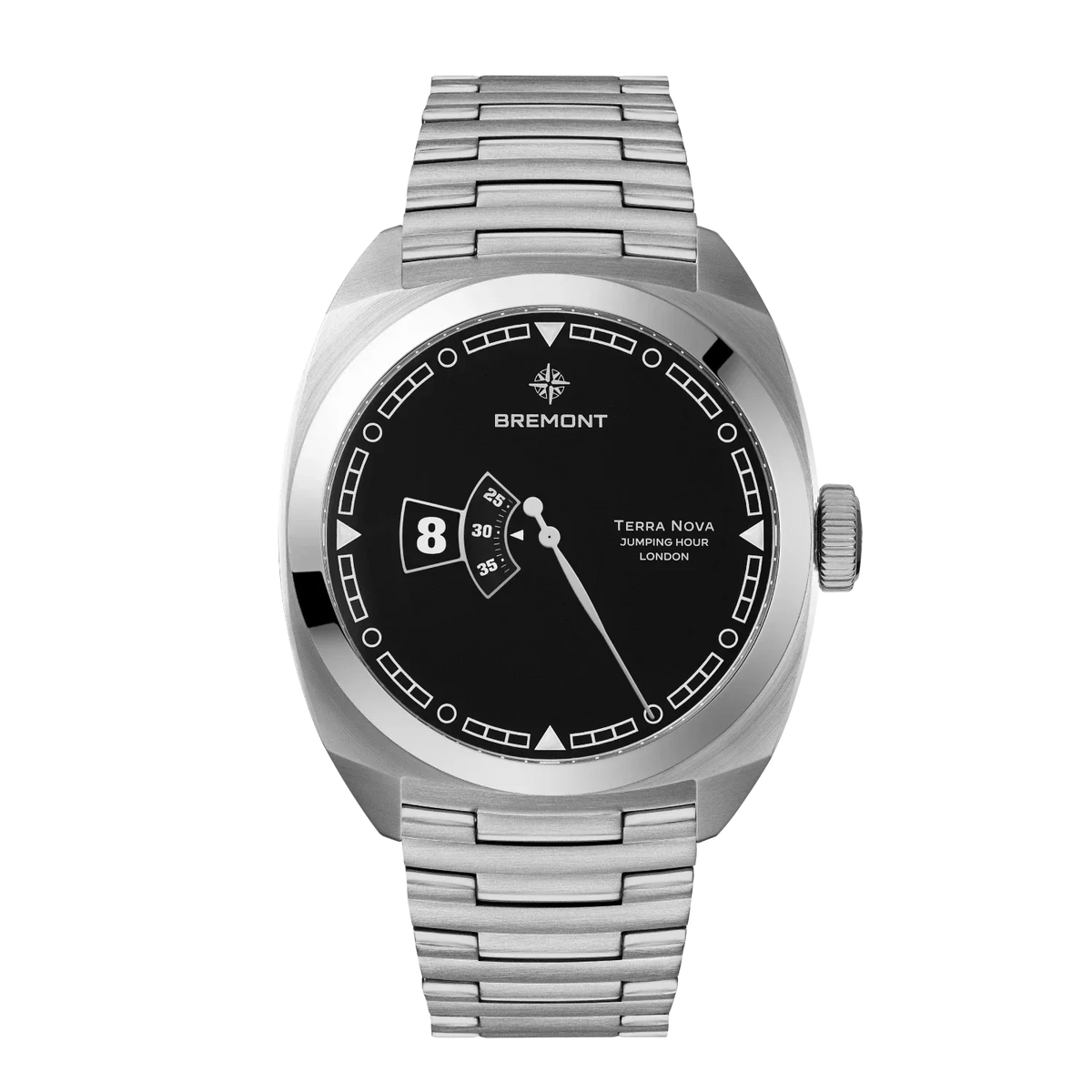 Bremont Terra Nova 40.5mm Jumping Hour Black Lacquered Dial Men's Watch TN40-JH-SS-BK-B