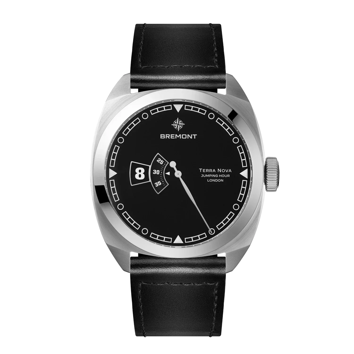 Bremont Terra Nova 40.5mm Jumping Hour Black Lacquered Dial Men's Watch TN40-JH-SS-BK-L-S