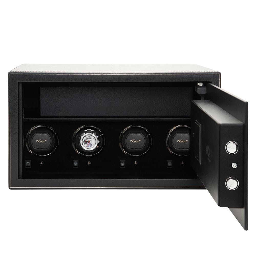 WOLF The Den 4 Piece Watch Winder Safe Black 430402