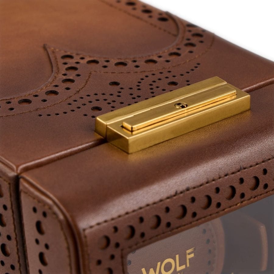 WOLF Brogue Single Watch Winder Burnished Brown 440106