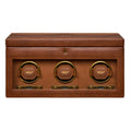 WOLF Brogue Triple Watch Winder with Storage Burnished Brown 440306