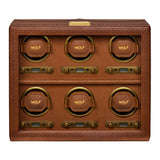 WOLF Brogue 6 Piece Watch Winder Burnished Brown 440606