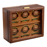 WOLF Brogue 6 Piece Watch Winder Burnished Brown 440606