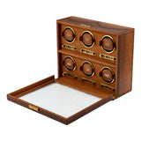 WOLF Brogue 6 Piece Watch Winder Burnished Brown 440606