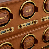 WOLF Brogue 6 Piece Watch Winder Burnished Brown 440606