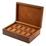 WOLF Brogue 10 Piece Watch Box Burnished Brown 441006