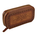 WOLF Brogue 2 Piece Watch Zip Case Burnished Brown 443406