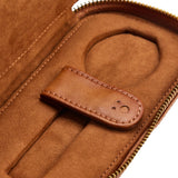 WOLF Brogue 2 Piece Watch Zip Case Burnished Brown 443406