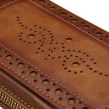 WOLF Brogue 2 Piece Watch Zip Case Burnished Brown 443406