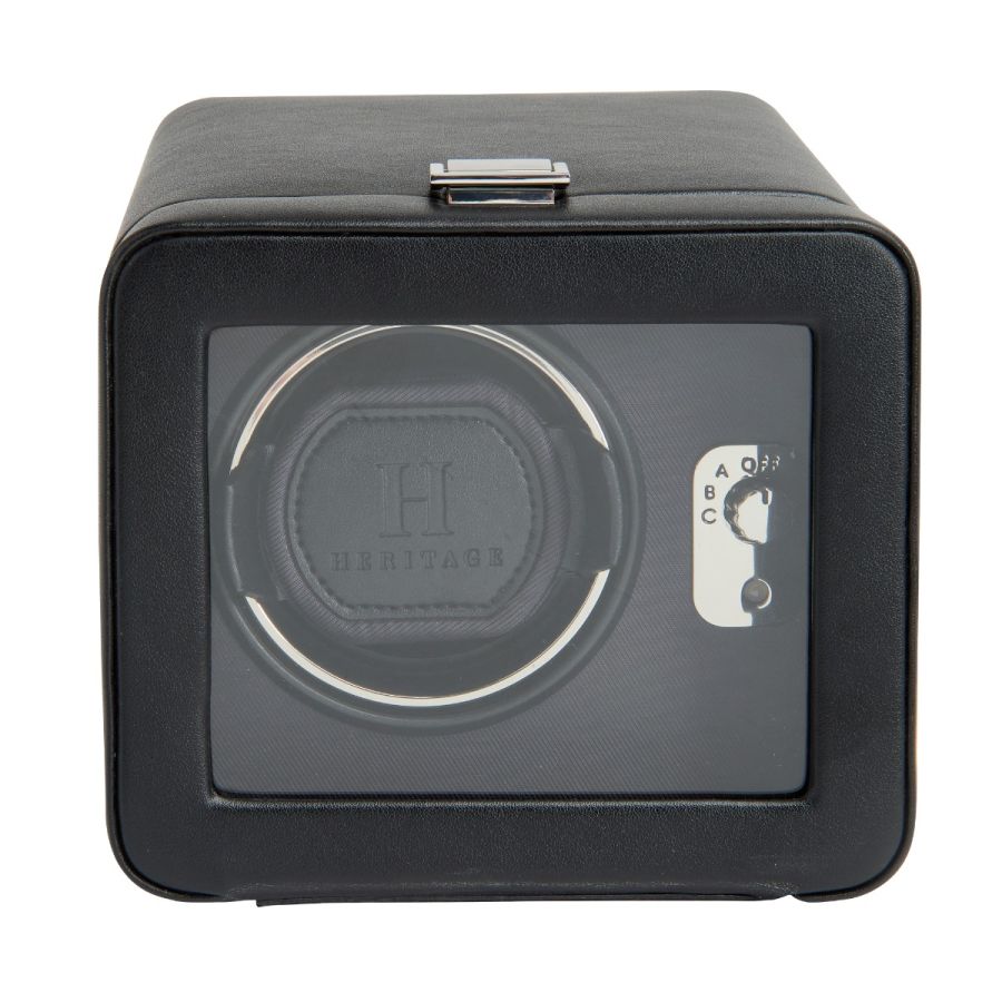 WOLF Windsor Single Watch Winder With Cover Black 4525029