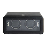 WOLF Windsor Double Watch Winder with Cover Black 4526029