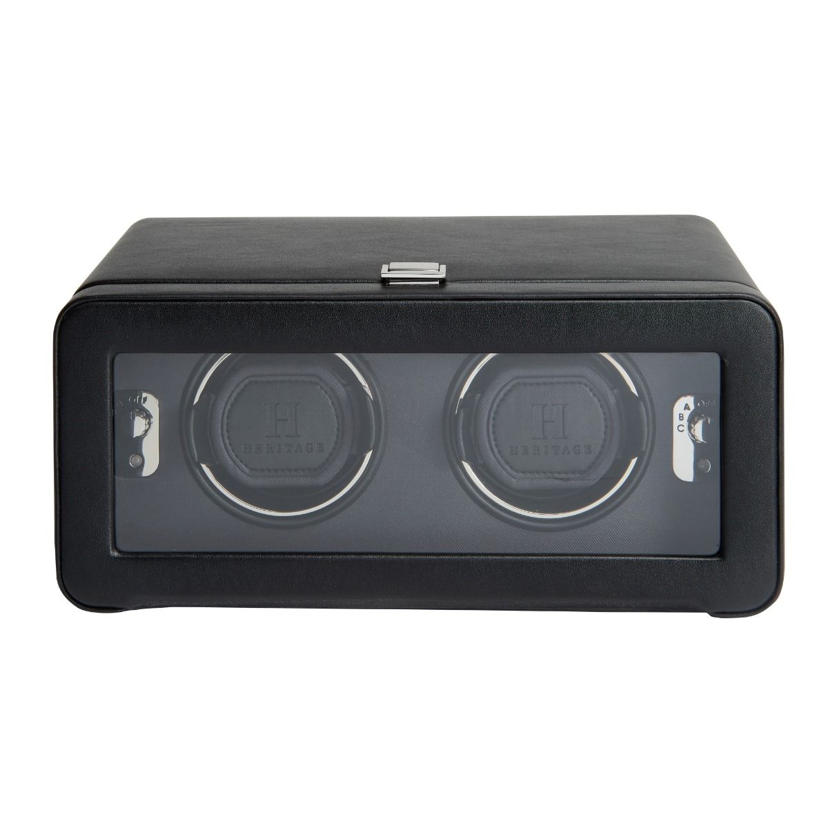 WOLF Windsor Double Watch Winder with Cover Black 4526029