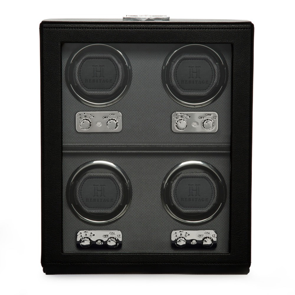 WOLF Heritage Oxford 4 Piece Watch Winder Black 456702