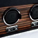 WOLF Heritage Macassar Double Watch Winder with Storage Black 457256