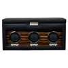 WOLF Heritage Macassar Triple Watch Winder with Storage Black 457356