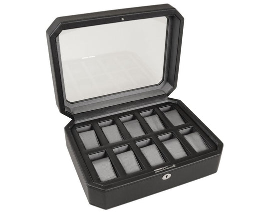 WOLF Windsor 10 Piece Watch Box Black 4584029