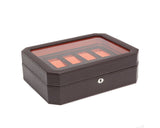 WOLF Windsor 10 Piece Watch Box Brown/Orange 458406