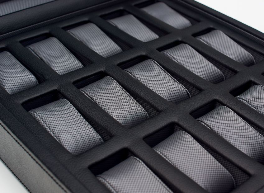 WOLF Windsor 15 Piece Watch Box Black 4585029