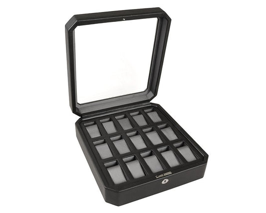 WOLF Windsor 15 Piece Watch Box Black 4585029