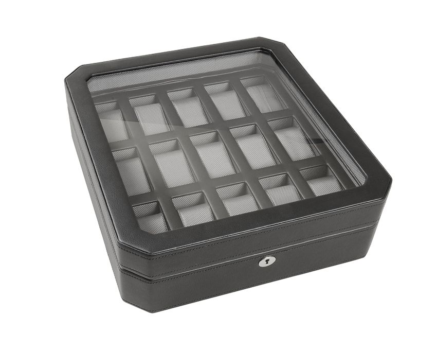 WOLF Windsor 15 Piece Watch Box Black 4585029