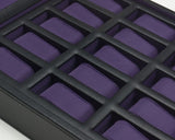 WOLF Windsor 15 Piece Watch Box Black/Purple 458503