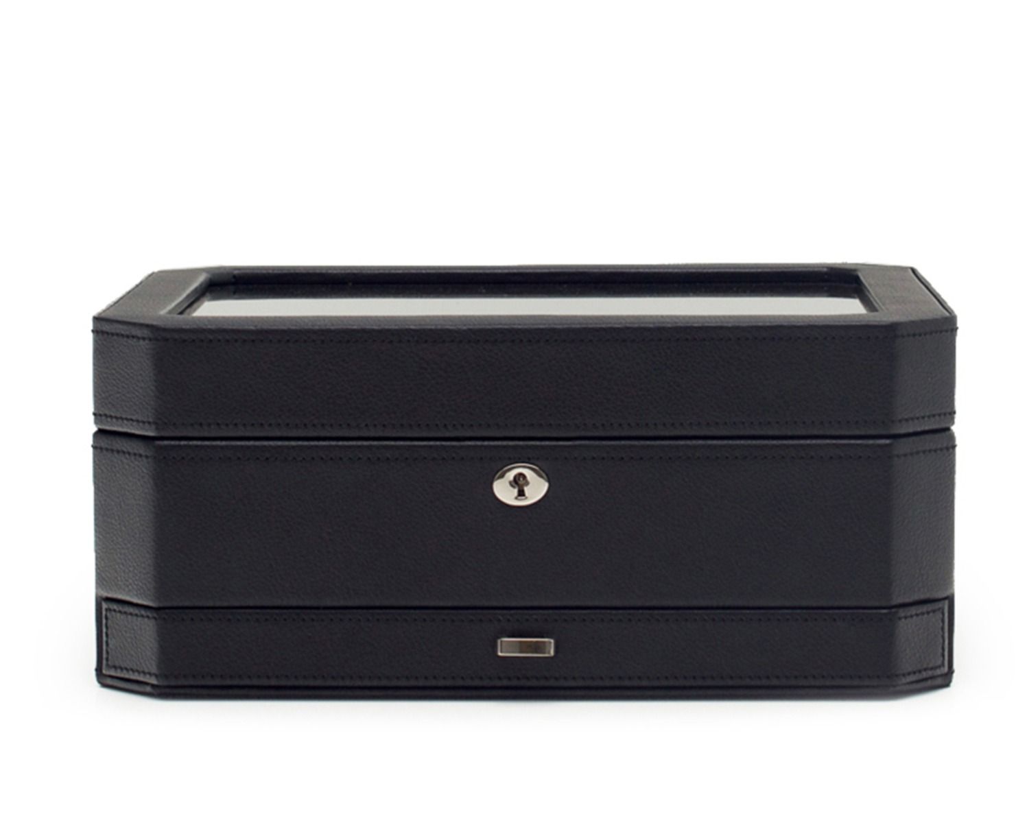 WOLF Windsor 10 Piece Watch Box with Drawer Black 4586029