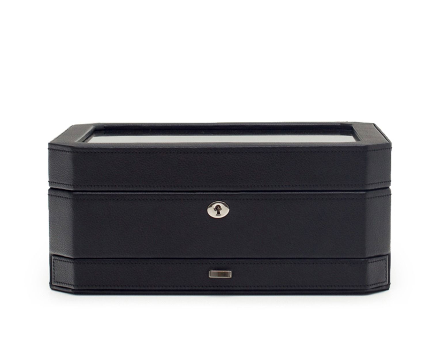 WOLF Windsor 10 Piece Watch Box with Drawer Black/Purple 458603