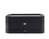WOLF Windsor 10 Piece Watch Box with Drawer Black/Purple 458603