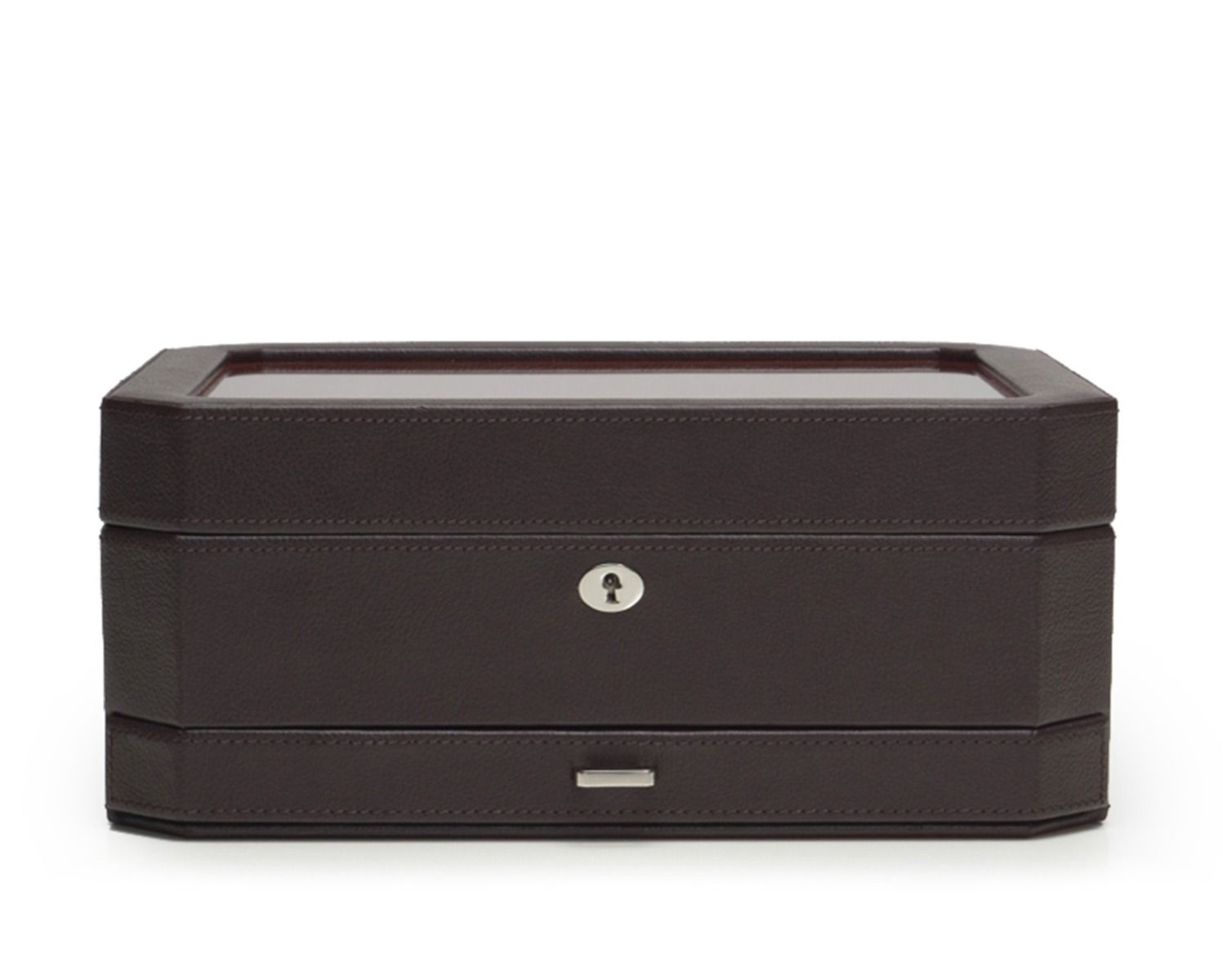 WOLF Windsor 10 Piece Watch Box with Drawer Brown/Orange 458606