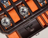 WOLF Windsor 10 Piece Watch Box with Drawer Brown/Orange 458606