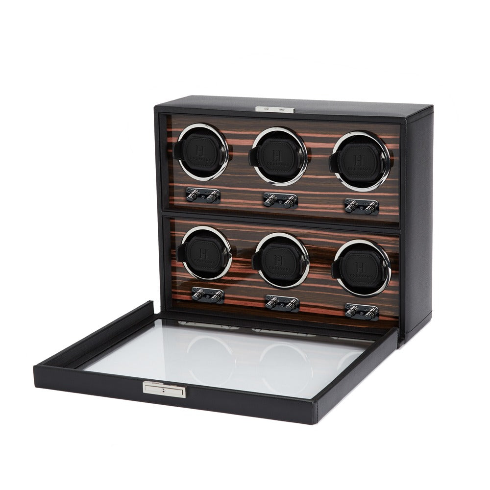 WOLF Heritage Macassar 6 Piece Watch Winder Black 459256