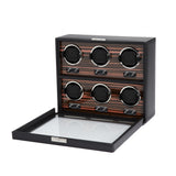 WOLF Heritage Macassar 6 Piece Watch Winder Black 459256