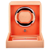 WOLF Cub Single Watch Winder with Cover Seltzer Peach/Orange 461162